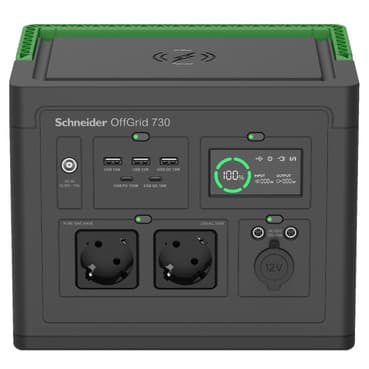 Schneider OffGrid Portable Power Station 730, 738Wh, 230V, 2x Schuko, LCD, Wireless Charger
