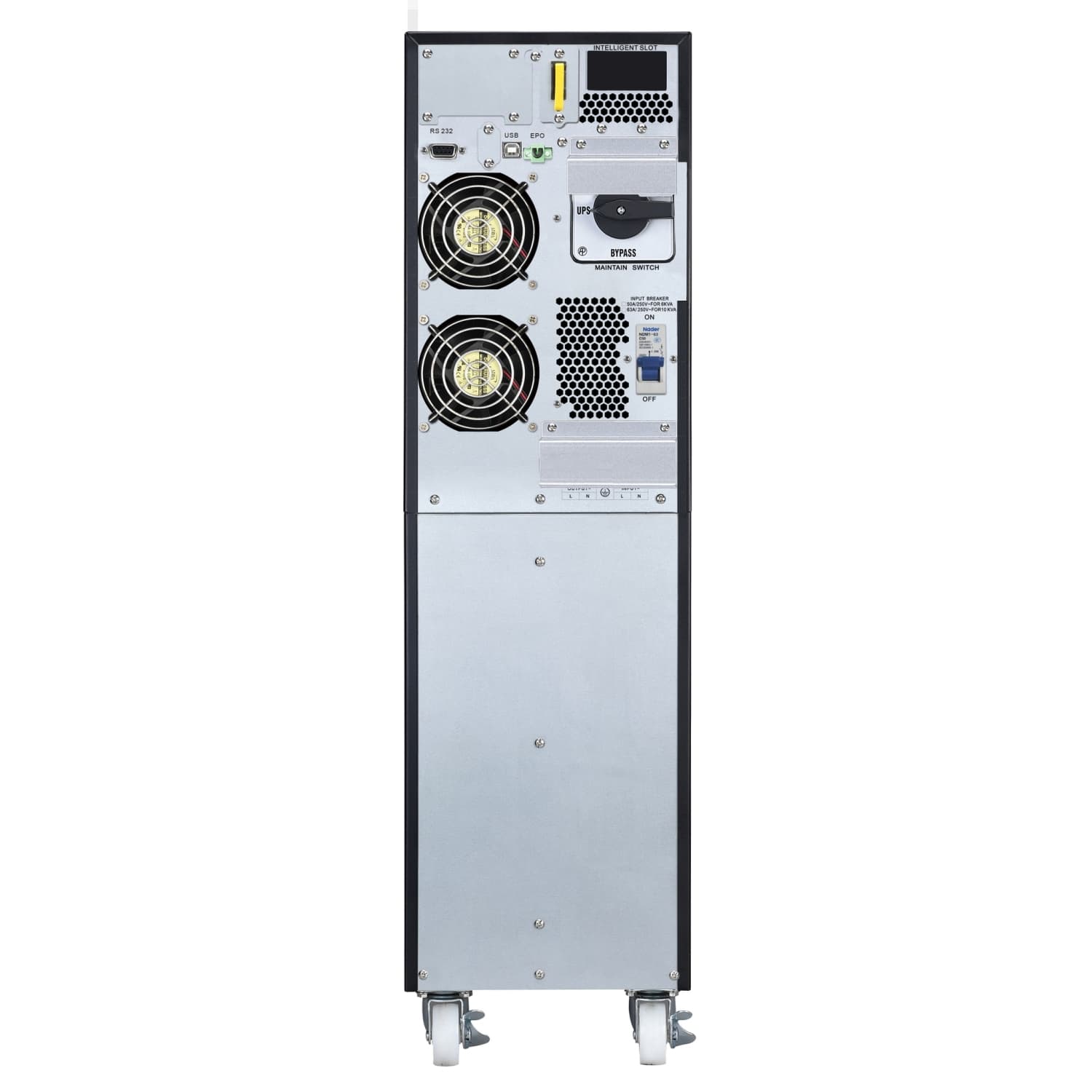 APC Easy UPS On-Line, 10kVA/10kW, Tower, 230V, Hard wire 3-wire(1P+N+E) outlet, Intelligent Card Slot, LCD
